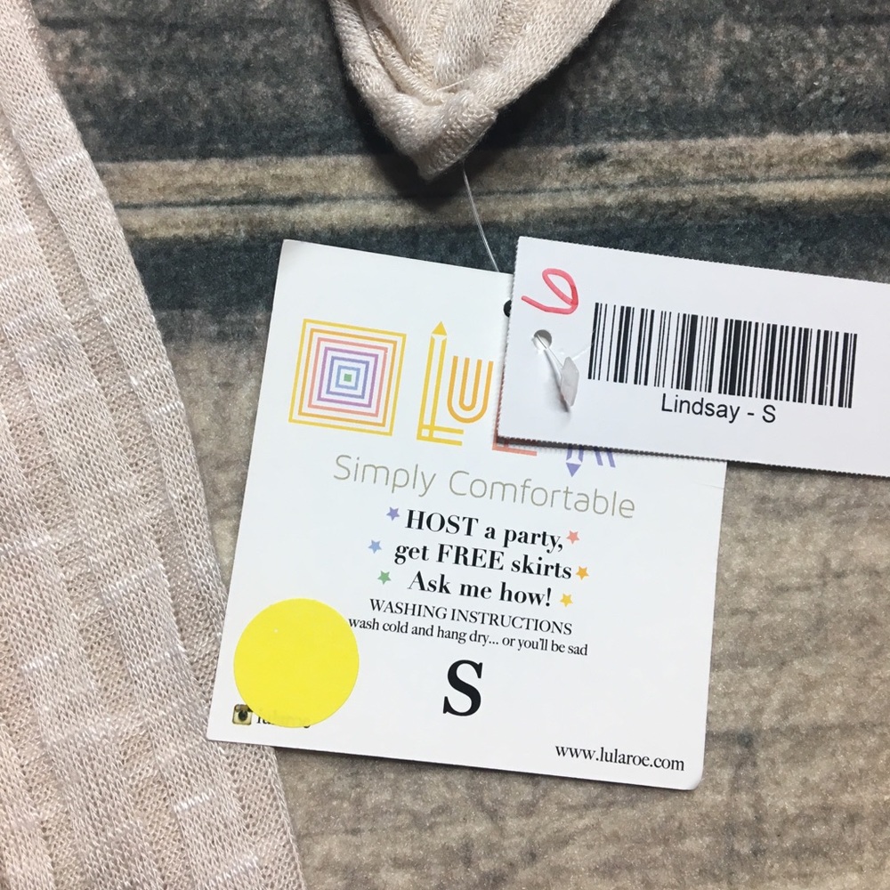 Lularoe Lindsay Beige Cardigan Kimono Small - Picture 3 of 6